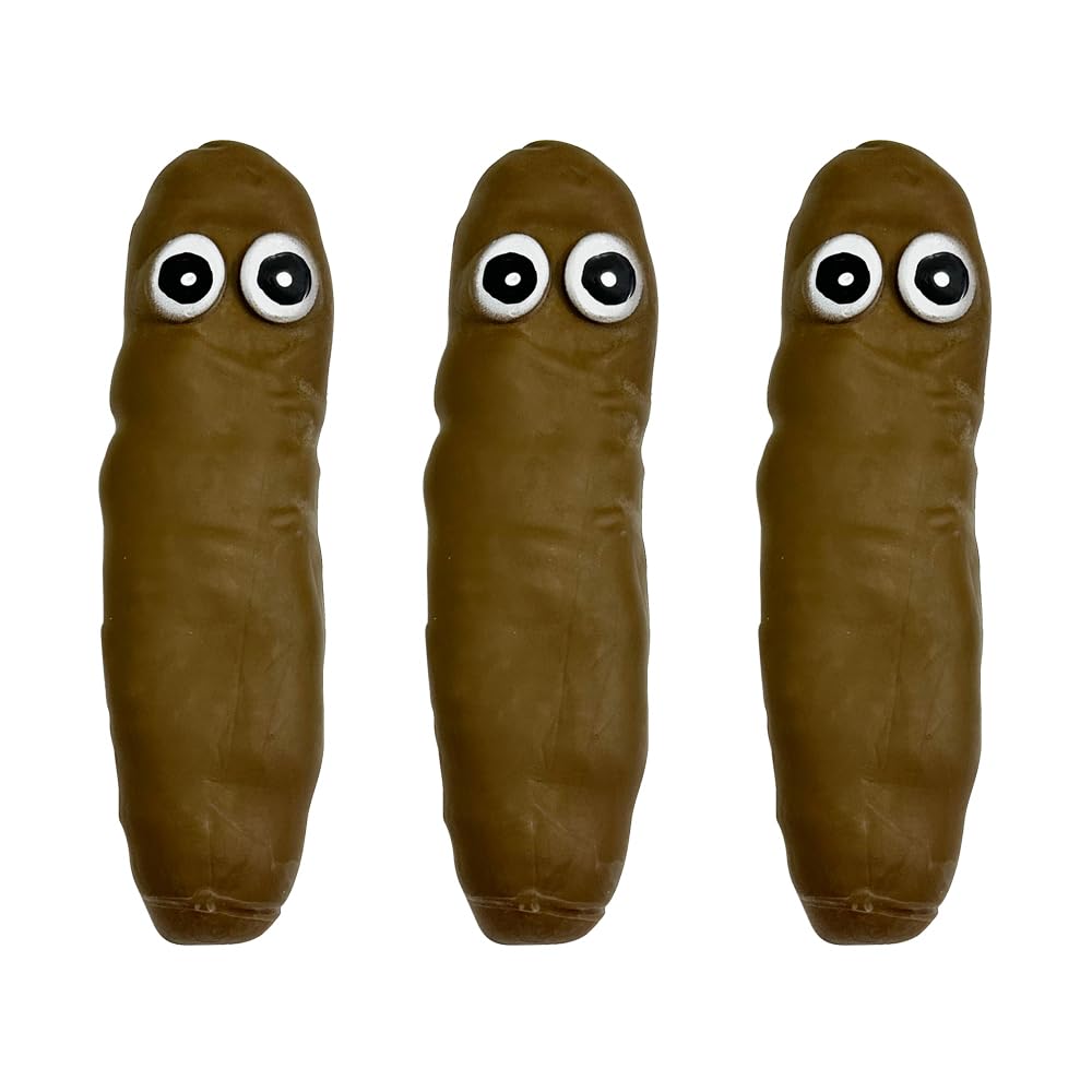 Deermon 3-Pack Stretchy Poop Stress Toys with Googly Eyes - Sensory Fidget Toy for Anxiety Relief and Pranks