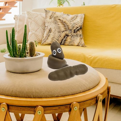 Deermon 3-Pack Stretchy Poop Stress Toys with Googly Eyes - Sensory Fidget Toy for Anxiety Relief and Pranks