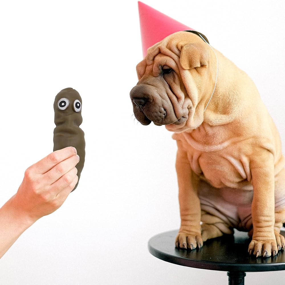 Deermon 3-Pack Stretchy Poop Stress Toys with Googly Eyes - Sensory Fidget Toy for Anxiety Relief and Pranks