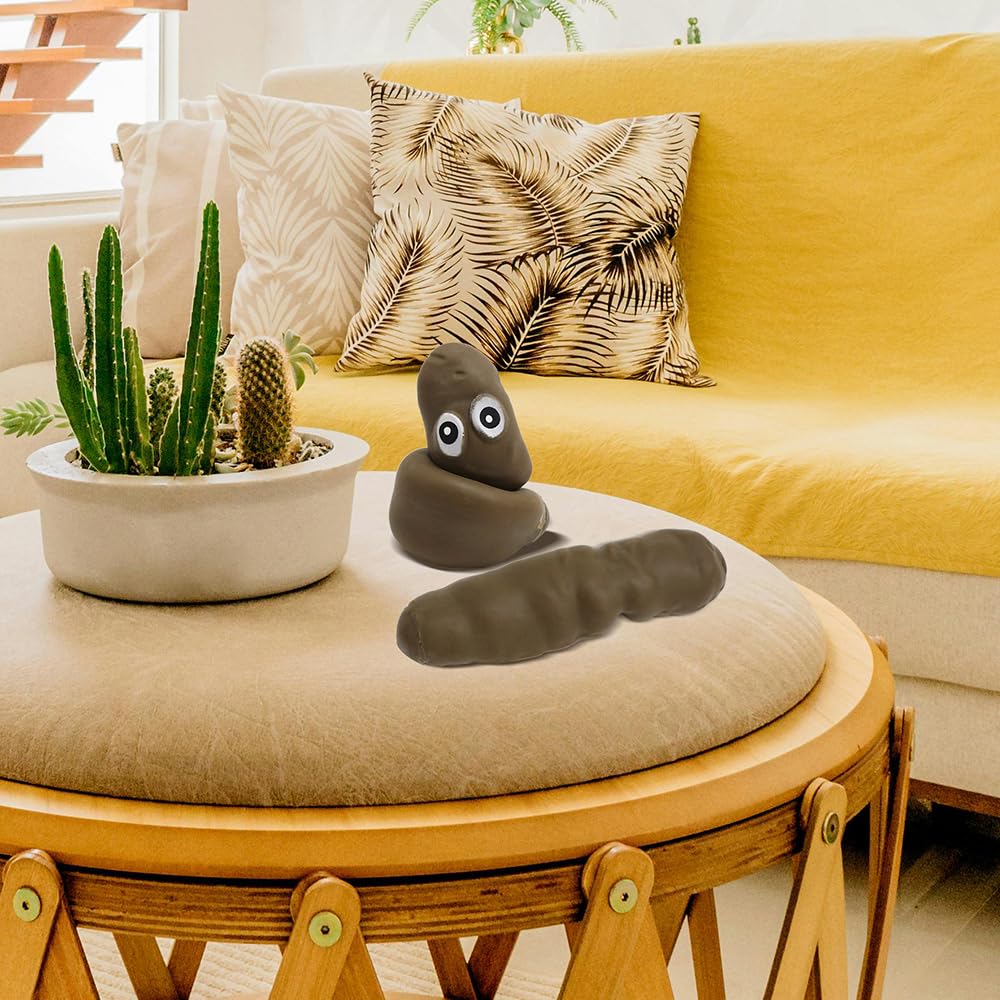 Deermon 3-Pack Stretchy Poop Stress Toys with Googly Eyes - Sensory Fidget Toy for Anxiety Relief and Pranks
