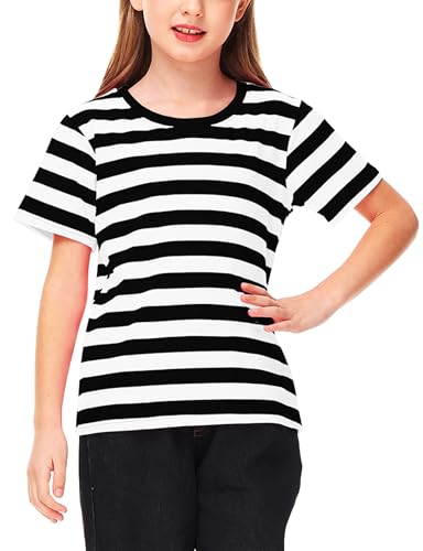 Deerose Kids Striped Short Sleeve Shirt – Patriotic Tee for Boys Girls Ages 3-14