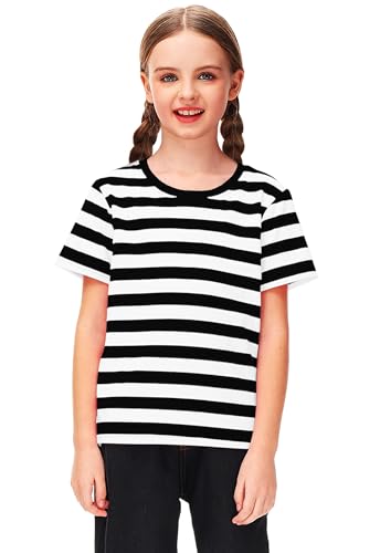 Deerose Kids Striped Short Sleeve Shirt – Patriotic Tee for Boys Girls Ages 3-14