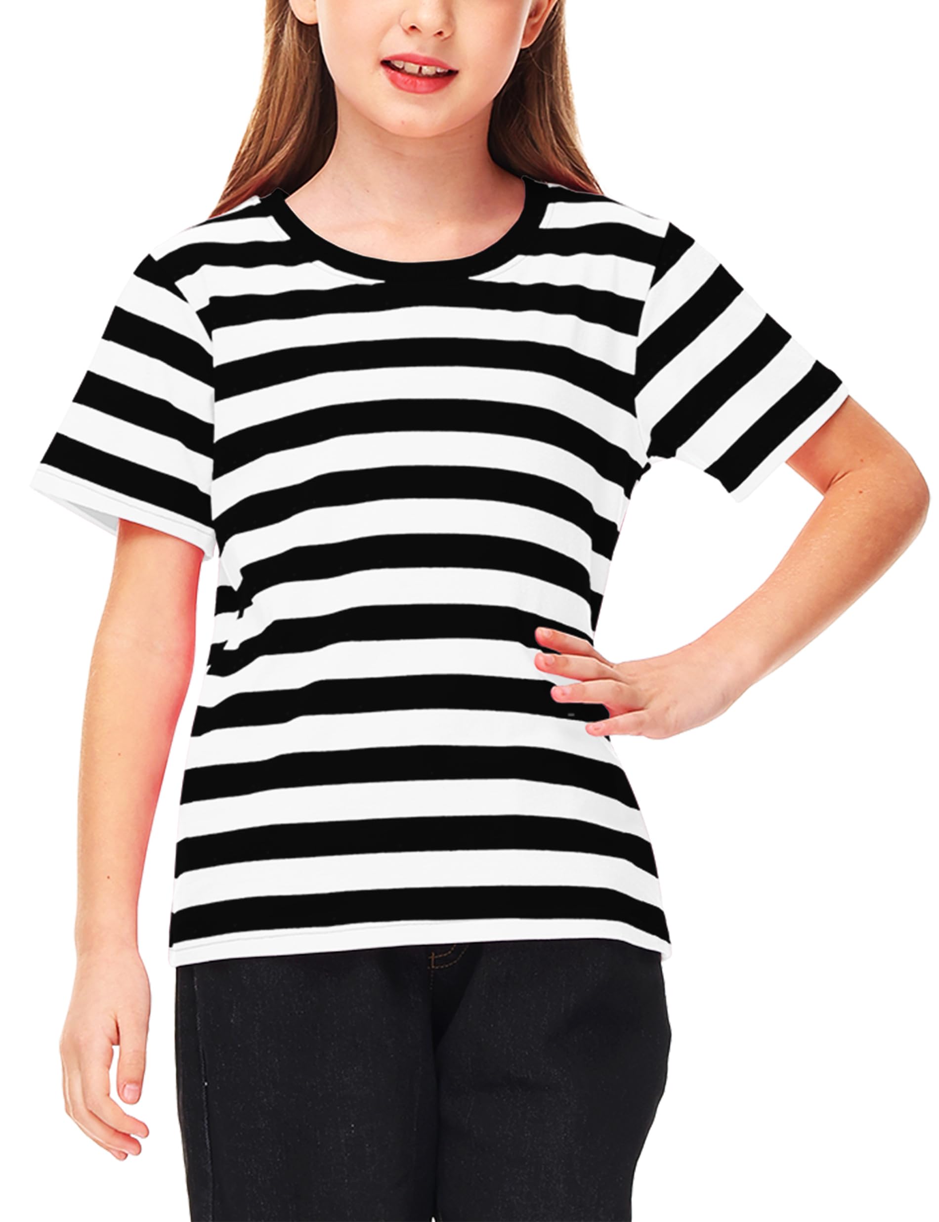 Deerose Kids Striped Short Sleeve Shirt – Patriotic Tee for Boys Girls Ages 3-14