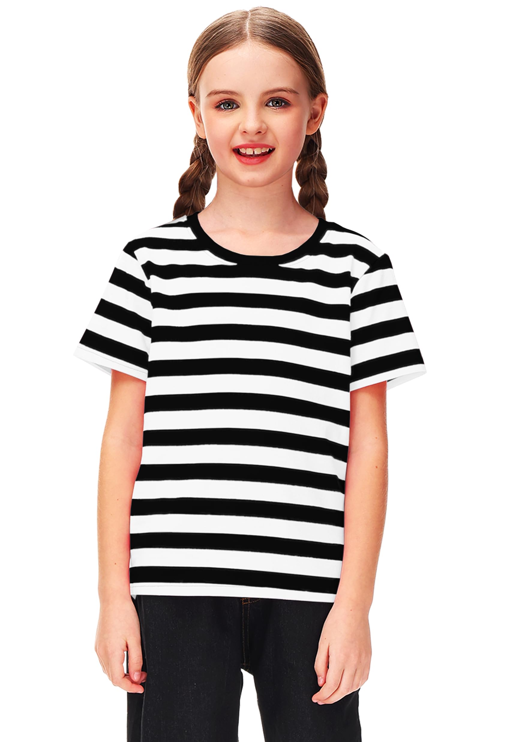Deerose Kids Striped Short Sleeve Shirt – Patriotic Tee for Boys Girls Ages 3-14