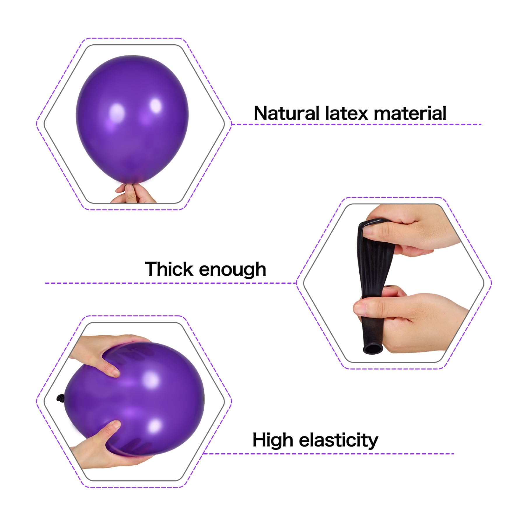 deiiom Purple Black Balloon Arch Kit – 127 Pieces with Metallic Gold Star Foil for Graduation, Birthday, Easter