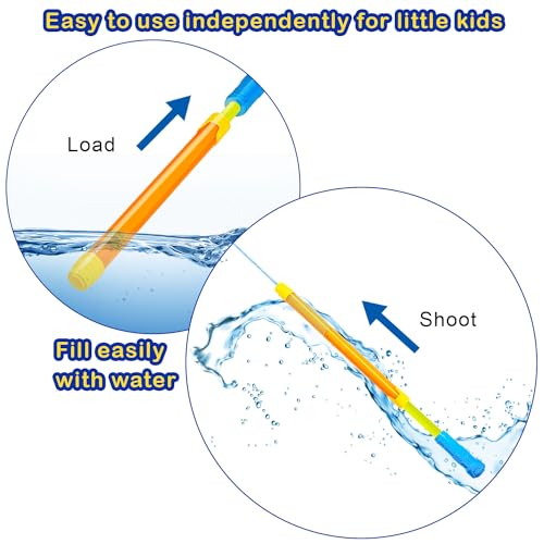 DEKWELL 6-Pack Water Guns for Kids & Adults - Super Soakers with 40ft Range, Safe ABS Plastic, Pool Toys for Ages 3+