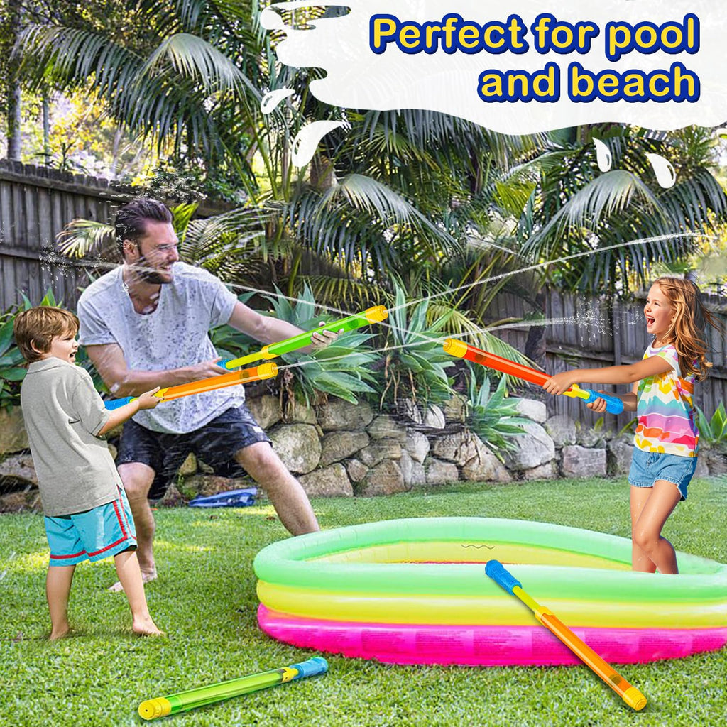 DEKWELL 6-Pack Water Guns for Kids & Adults - Super Soakers with 40ft Range, Safe ABS Plastic, Pool Toys for Ages 3+
