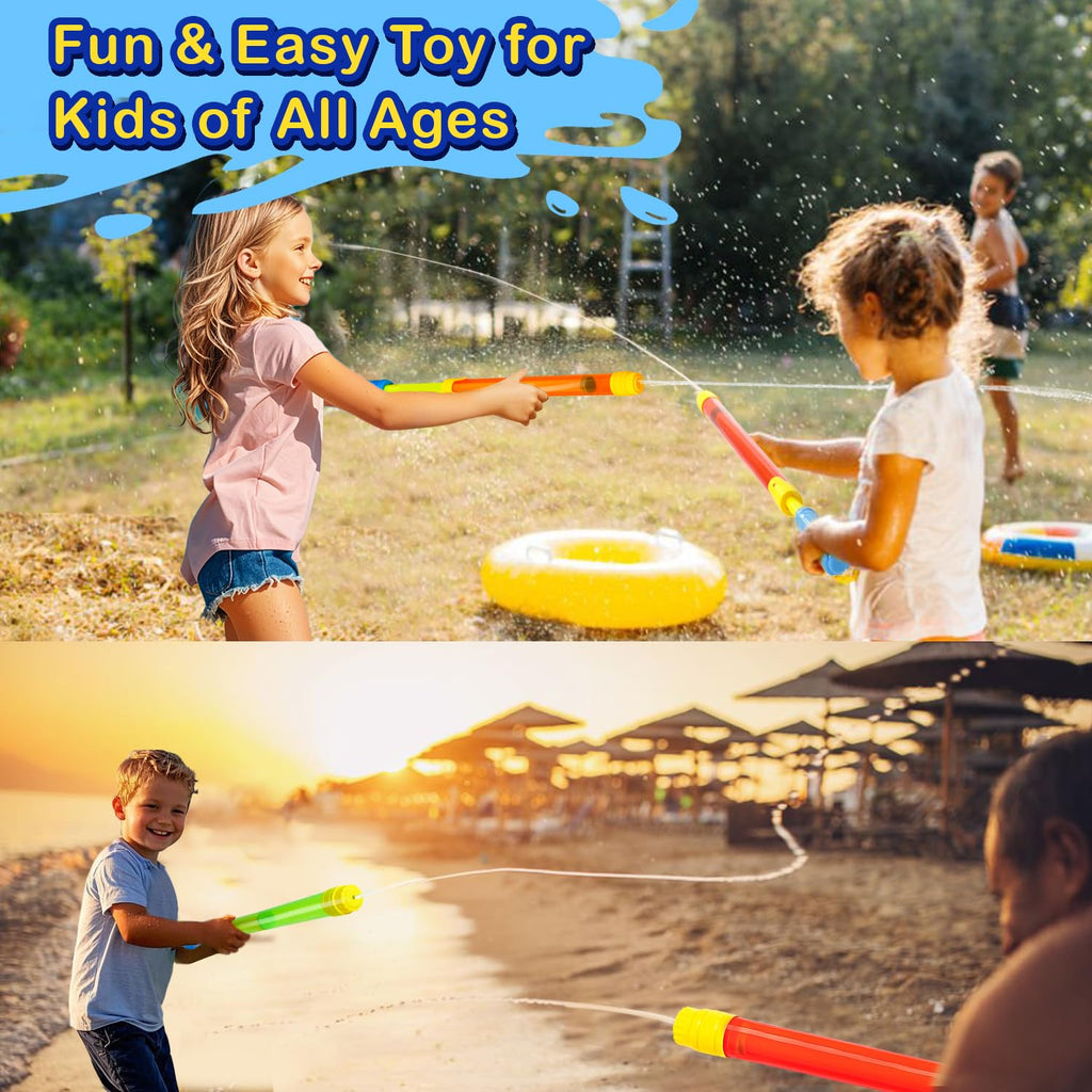 DEKWELL 6-Pack Water Guns for Kids & Adults - Super Soakers with 40ft Range, Safe ABS Plastic, Pool Toys for Ages 3+