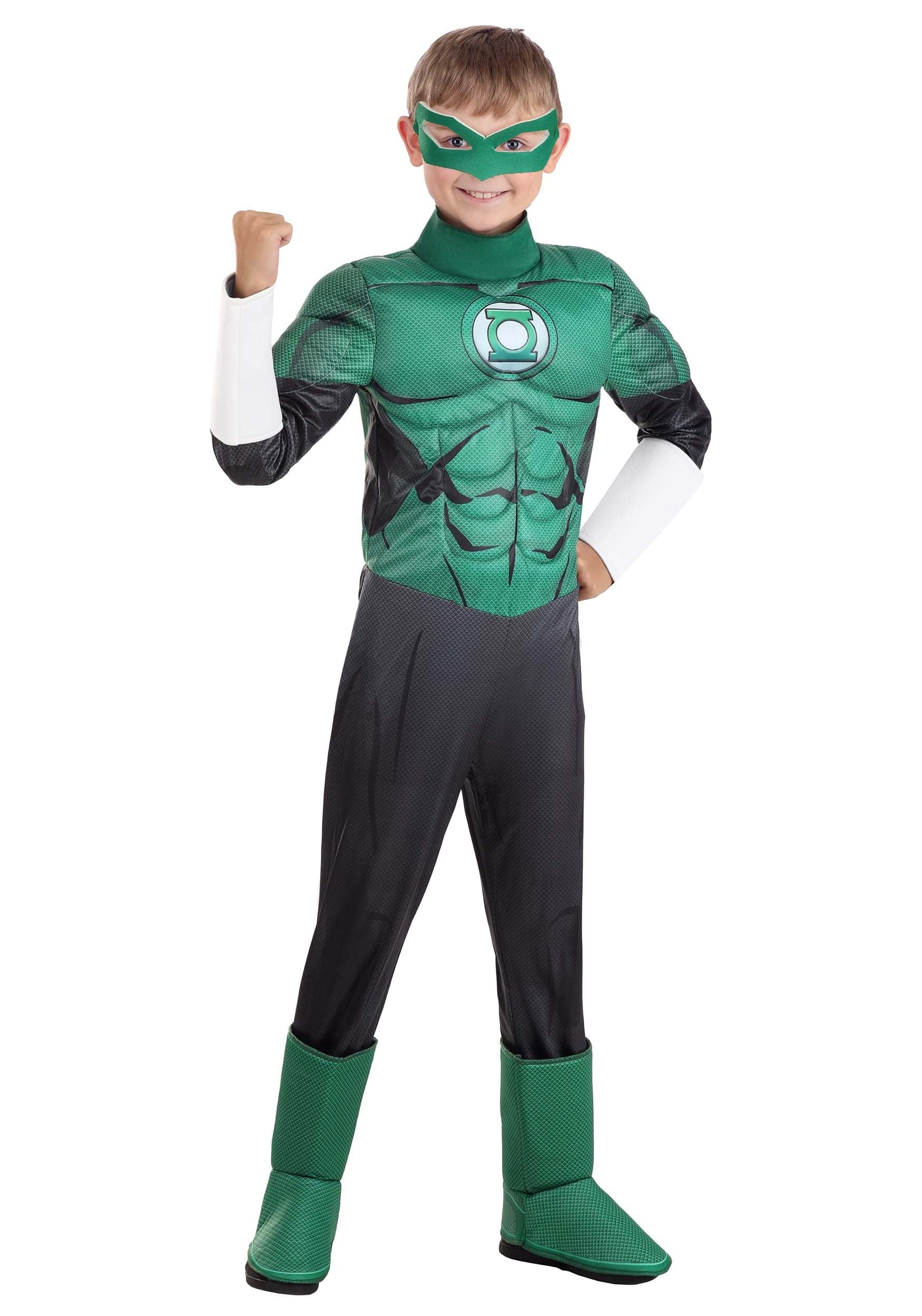 Deluxe Green Lantern Costume for Kids – Small, Muscle-Padded Jumpsuit with Mask and Ring