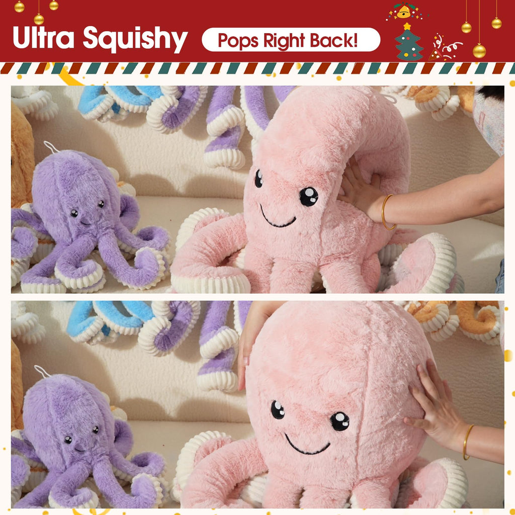 DENTRUN Giant Octopus Plush Toy – 5 Colors & 4 Sizes, Ultra-Soft Cuddly Sea Animal Stuffed Doll for Kids and Adults