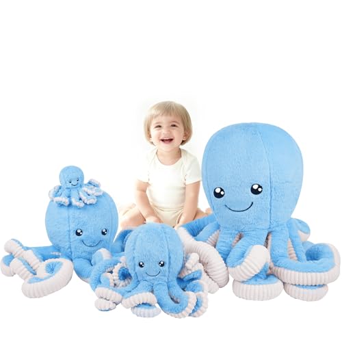 DENTRUN Giant Octopus Stuffed Animal - Soft Plush Toy in 5 Colors and 4 Sizes, Cuddly Sea Animal Doll for Kids and Adults