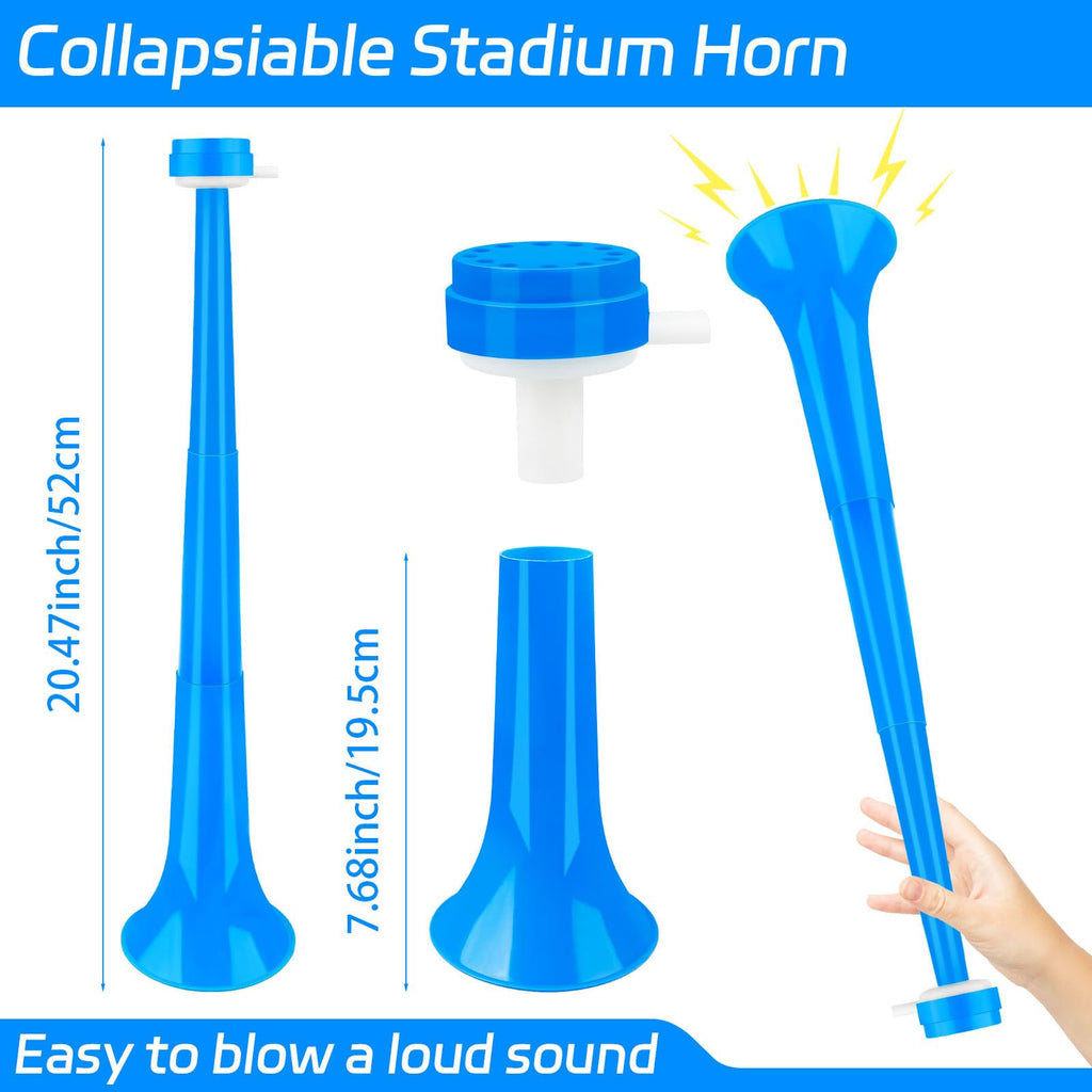 Denylo pro 24-Inch Collapsible Stadium Horn – Blue Vuvuzela for Sporting Events & Parties