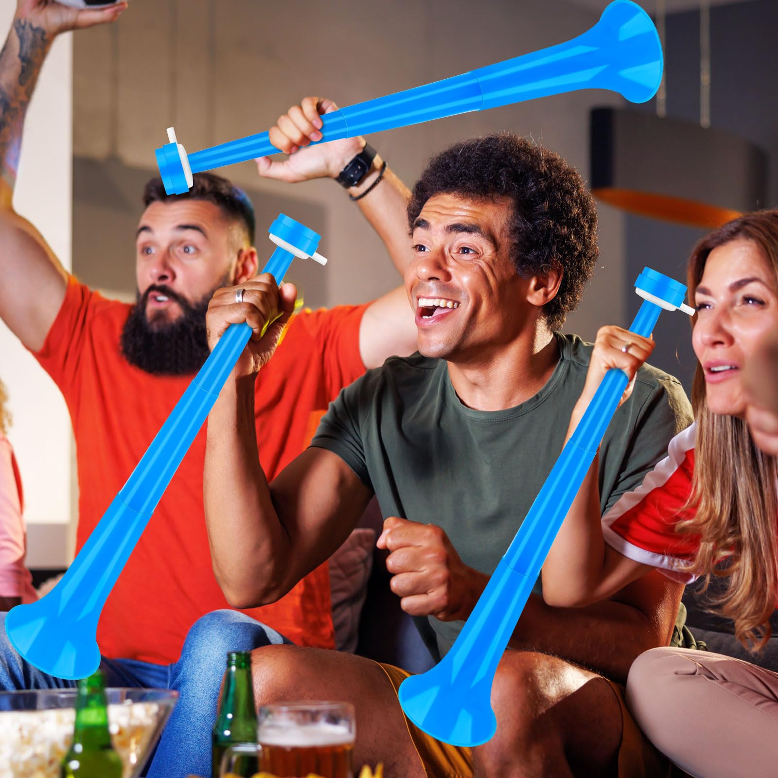 Denylo pro 24-Inch Collapsible Stadium Horn – Blue Vuvuzela for Sporting Events & Parties
