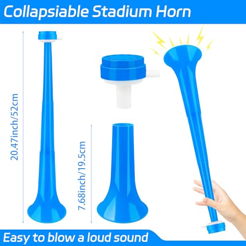 Denylo pro 24-Inch Collapsible Stadium Horn – Blue Vuvuzela for Sporting Events & Parties