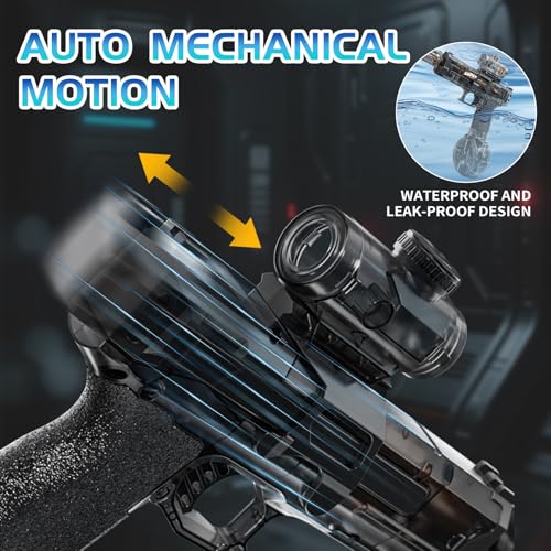 Deserthome Electric Water Gun with LED Lights, 32ft Range, Auto & Manual Modes – Gray