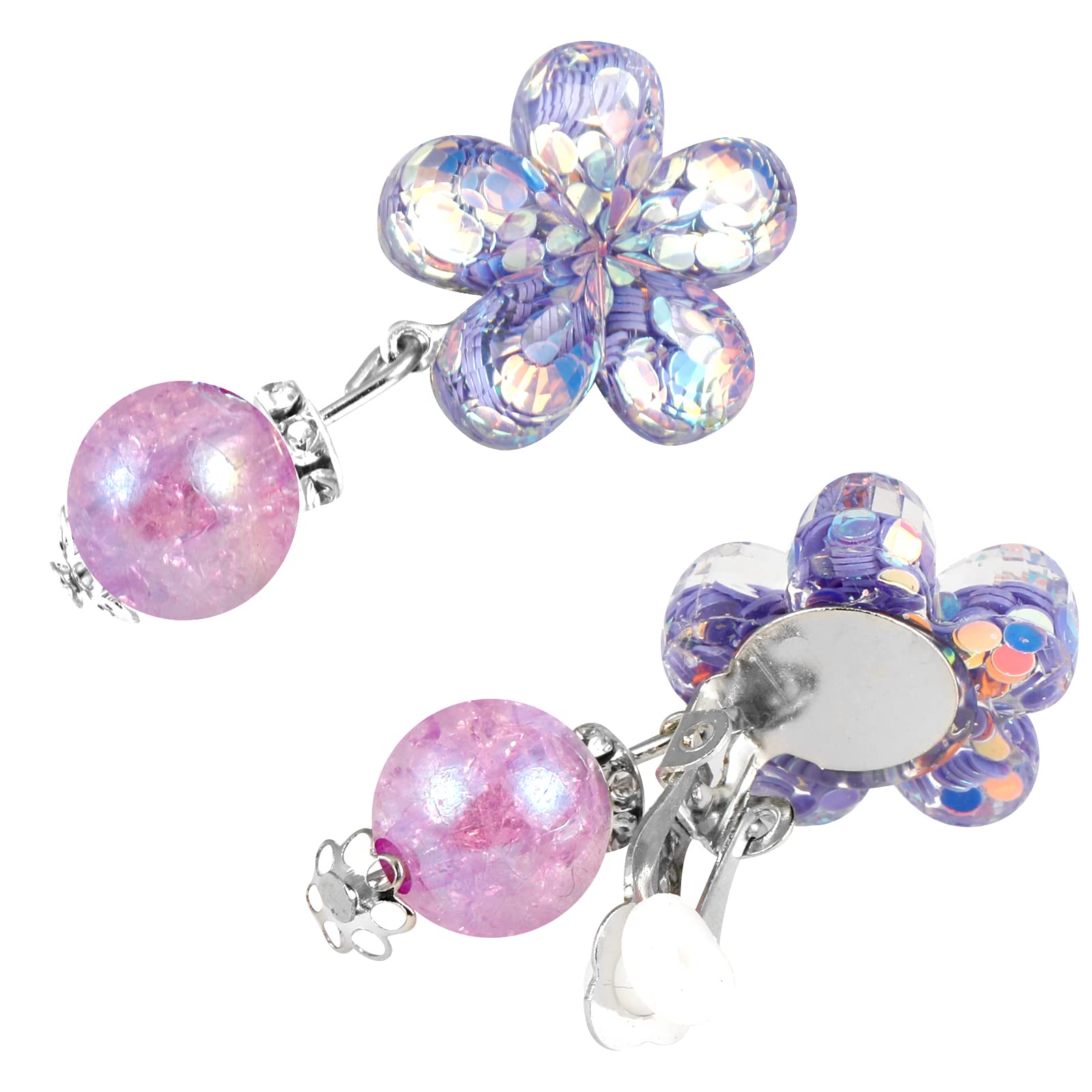 DEVIENG Hypoallergenic Clip-On Earrings Set for Little Girls Ages 4-12 - Cute Dress-Up Jewelry Gift