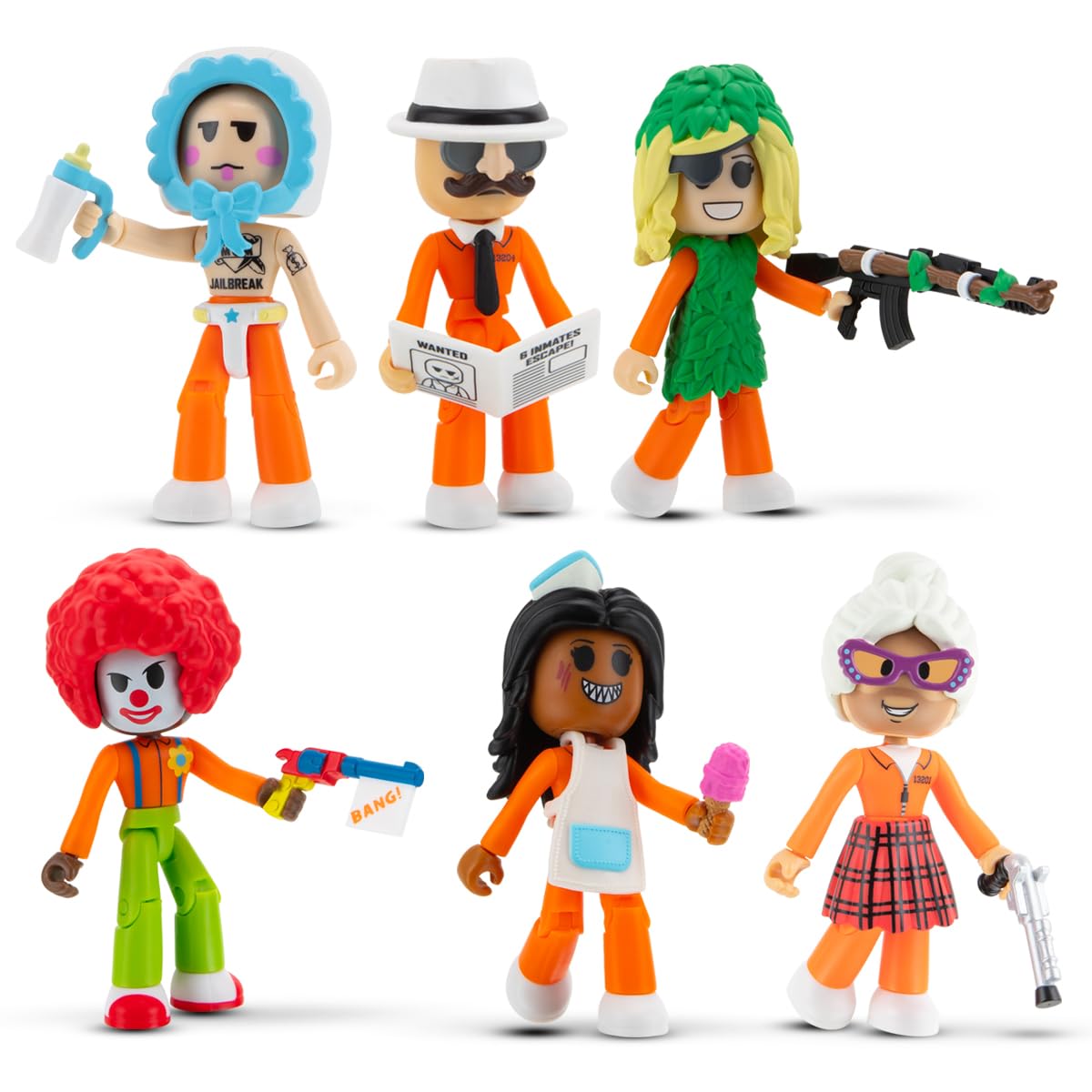 DevSeries Jailbreak Hiding in Plain Sight Multipack – 6 Action Figures with Mix & Match and Virtual Code