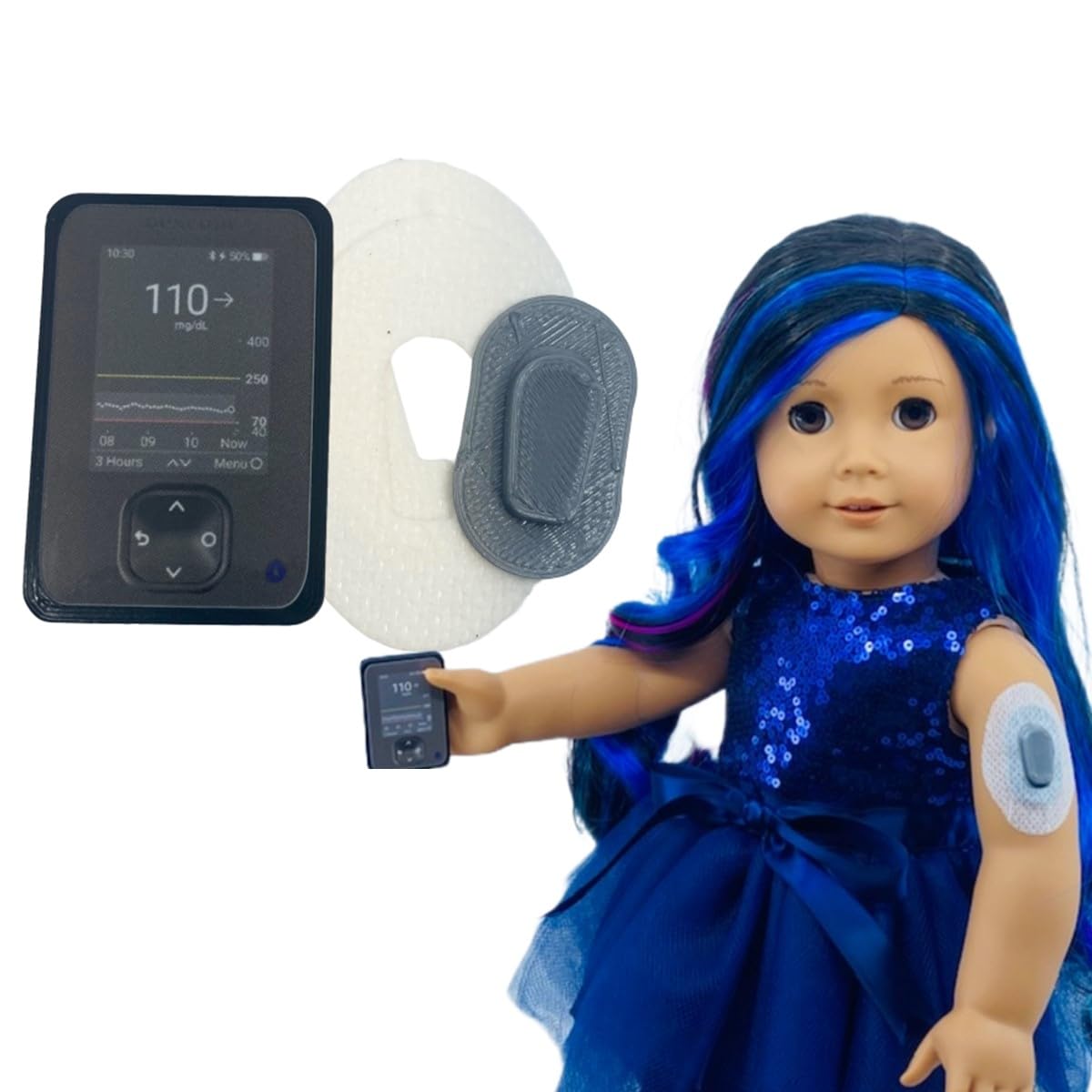 Dexcom G6 Doll Diabetes Accessory Set – 2 Over-Patches for 18-Inch Dolls by Deck My Diabetes