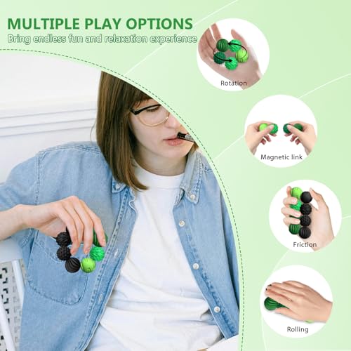 DGMDGS 8-Pack Silicone Magnetic Fidget Balls – Pink Stress Relief Toys for Teens and Adults (Ages 14+)