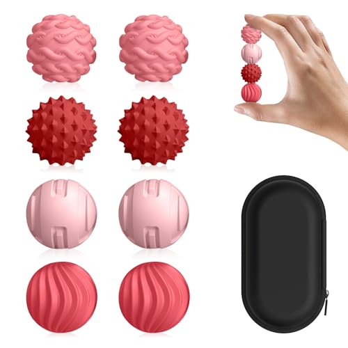 DGMDGS 8-Pack Silicone Magnetic Fidget Balls – Pink Stress Relief Toys for Teens and Adults (Ages 14+)