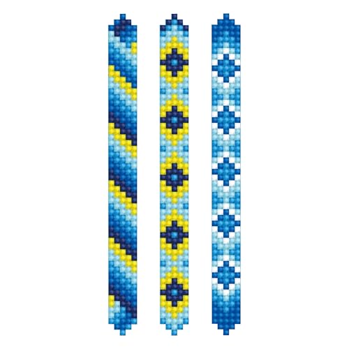 Diamond Dotz Dotzies Blues Diamond Painting Bracelet Kit – 3 Bracelets with Gemstones