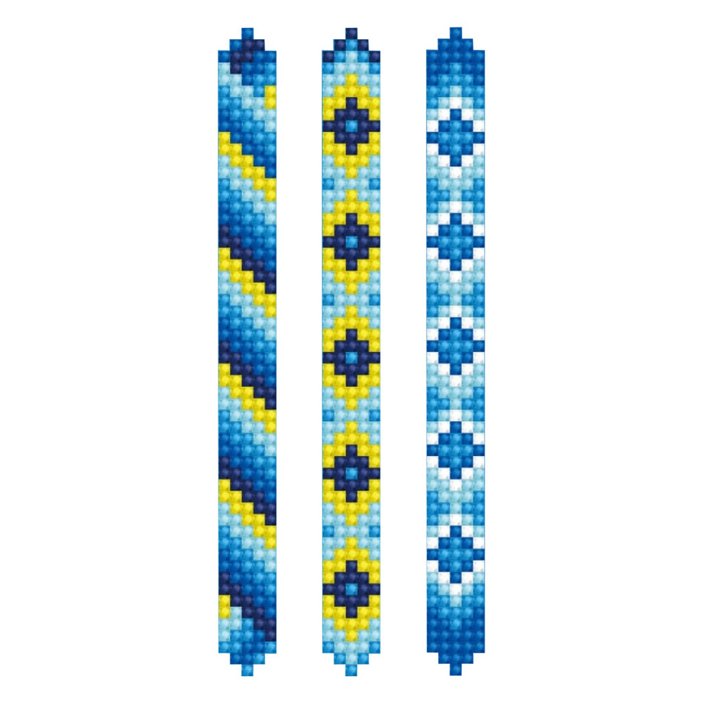 Diamond Dotz Dotzies Blues Diamond Painting Bracelet Kit – 3 Bracelets with Gemstones