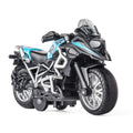 Diecast Motorcycle Toy - Pull Back with Sound and Light, for Boys 3-9 (Blue)