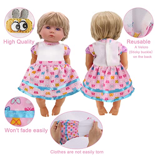 Digabi 6-Piece Doll Clothes Set for 12-Inch Dolls – Dress and Pajama Outfits with Velcro Closure