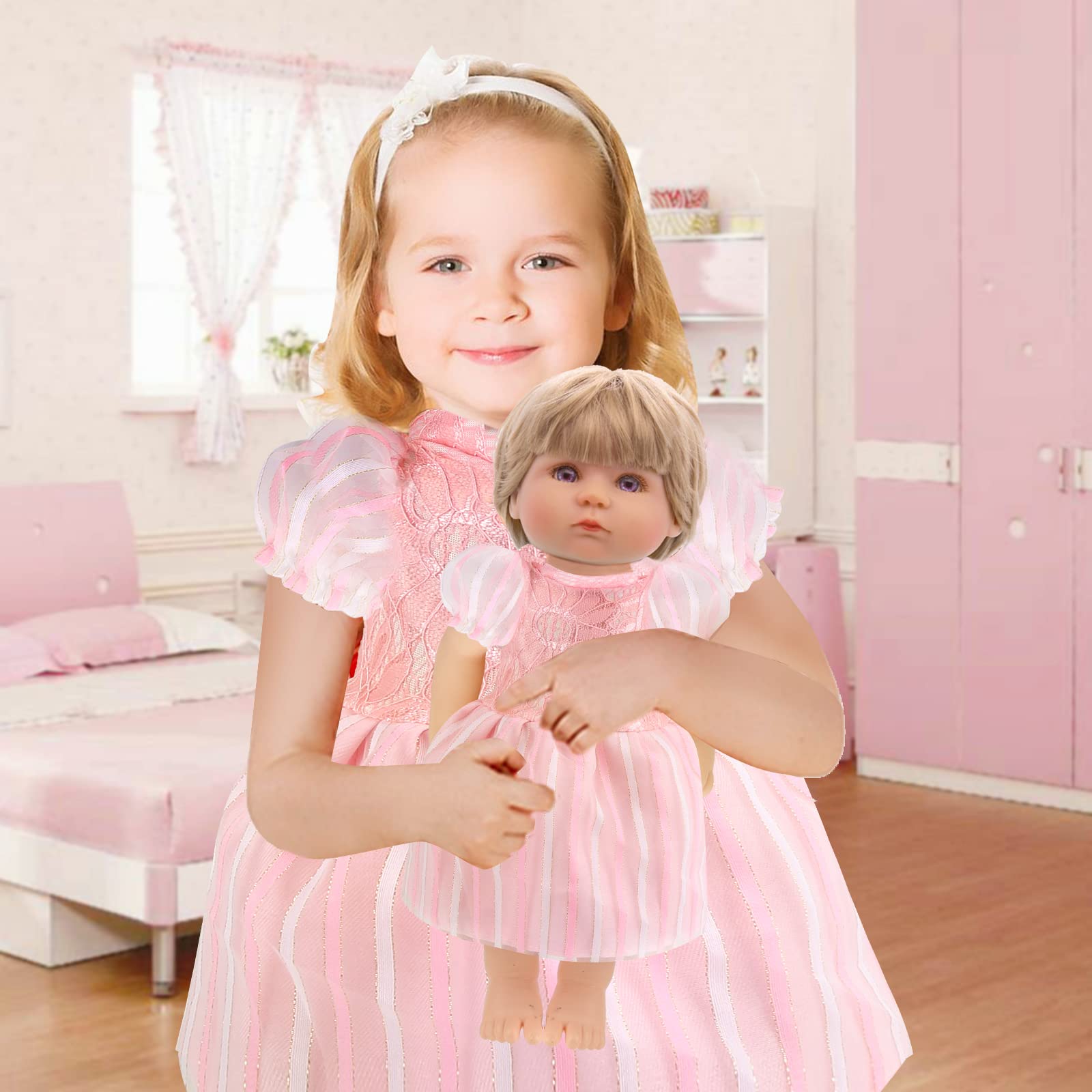 Digabi 6-Piece Doll Clothes Set for 12-Inch Dolls – Dress and Pajama Outfits with Velcro Closure