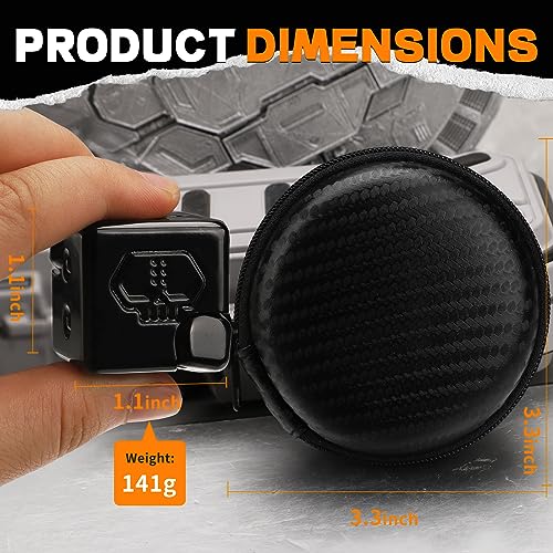 Dilabnba 2-in-1 Metal Infinity Cube Spinner Fidget Toy – Magnetic Dice Puzzle Cube Desk Gadget for Adults (Black)