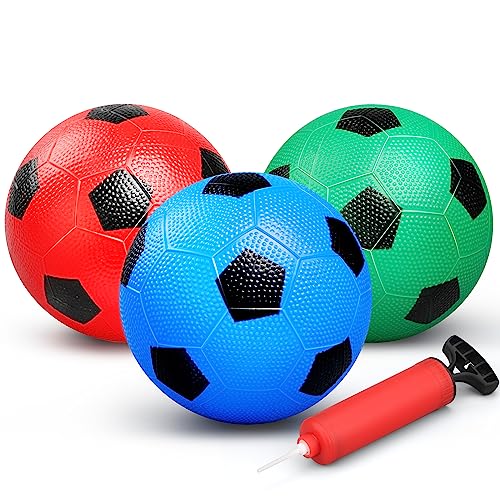 Dilabnba 6 Inch Mini Soccer Balls for Kids – Set of 6 Soft Rubber Inflatable Balls with Pump