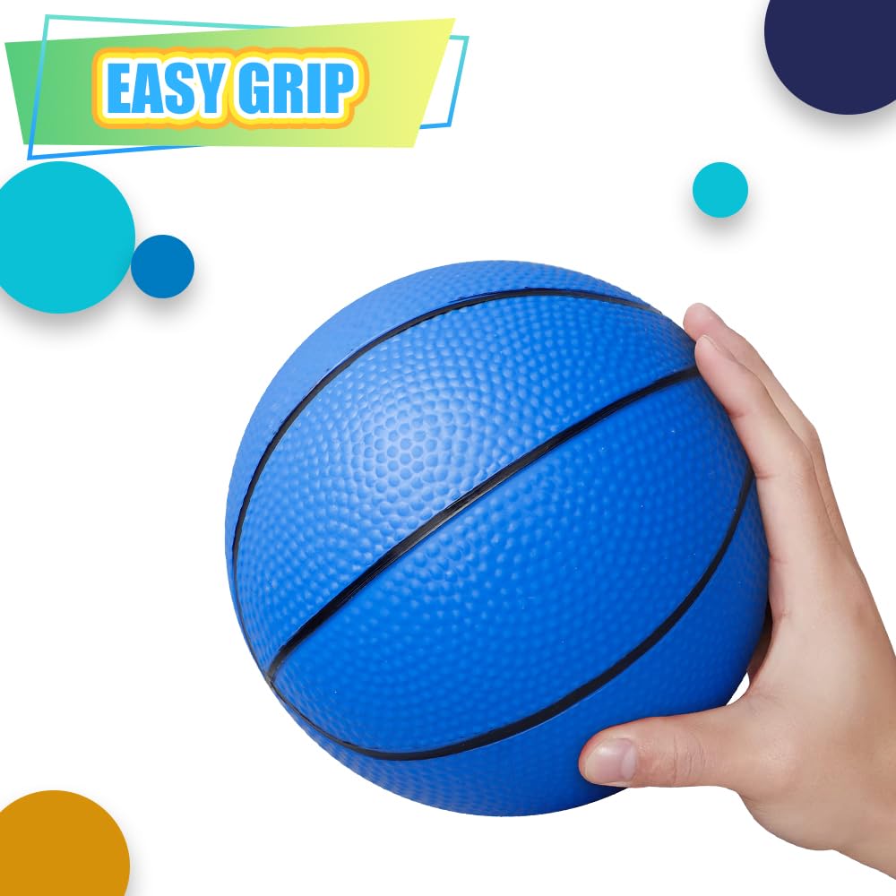 Dilabnba 8-Inch Mini Rubber Basketballs (4-Pack) – Soft, Bouncy, and Safe for Kids Indoor/Outdoor Play