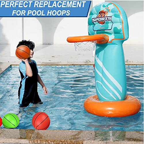 Dilabnba 8-Inch Mini Rubber Basketballs 4-Pack with Pump - Non-Toxic Bouncy Balls for Kids and Indoor/Outdoor Play