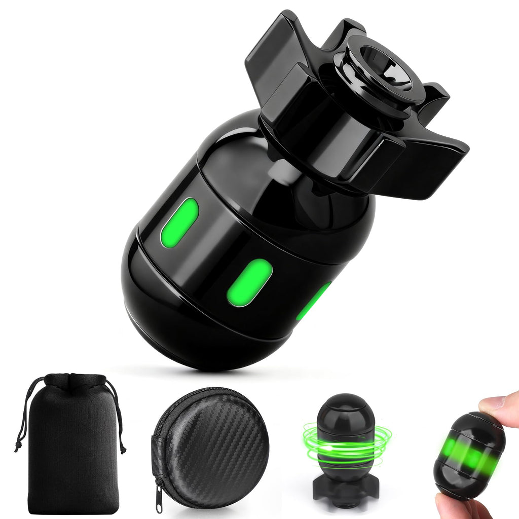Dilabnba Atomic Bomb Fidget Spinner – Metal Desk Toy with Glow Mode, CNC Alloy, Transformable (Black)