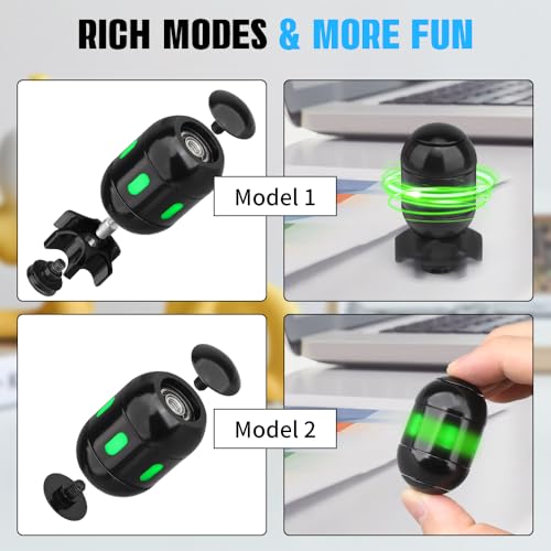 Dilabnba Atomic Bomb Fidget Spinner – Metal Desk Toy with Glow Mode, CNC Alloy, Transformable (Black)