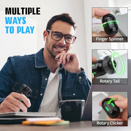 Dilabnba Atomic Bomb Fidget Spinner – Metal Desk Toy with Glow Mode, CNC Alloy, Transformable (Black)