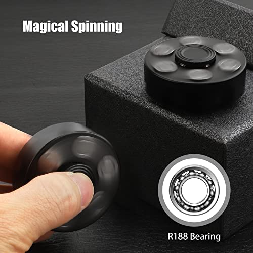 Dilabnba Black Metal Fidget Spinner – Stress Relief Toy for Adults and Kids