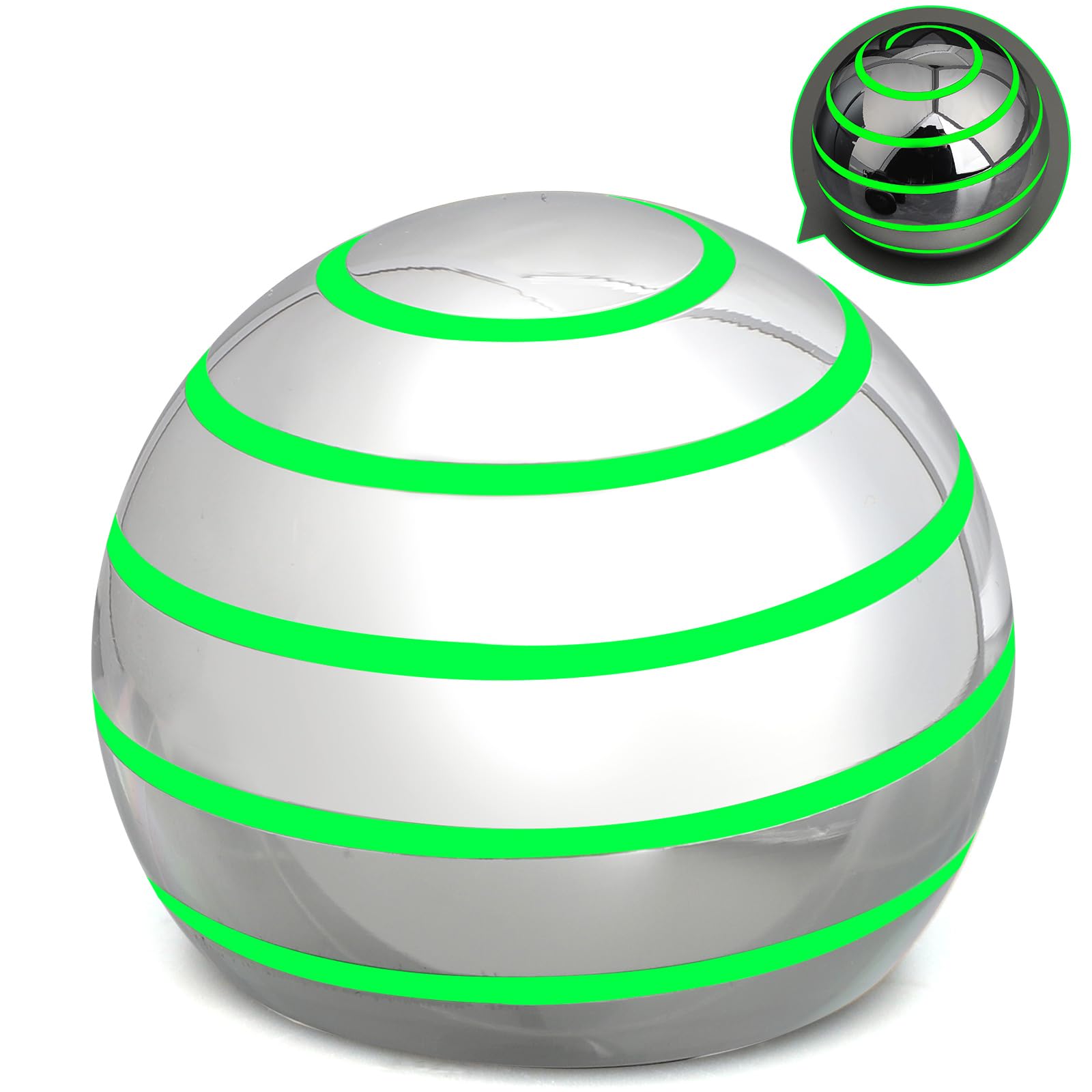 Dilabnba Kinetic Spinner Toy – Silent Optical Illusion Metal Desk Gyro Ball with Travel Case (1.5" Silvery)