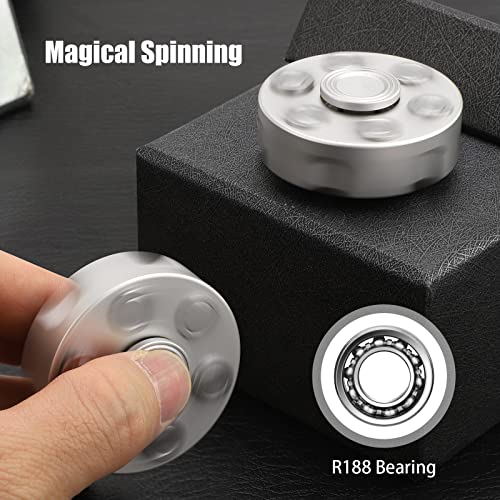 Dilabnba Metal Fidget Spinner – 3-Min Spin, Detachable Gyro, Revolver Design