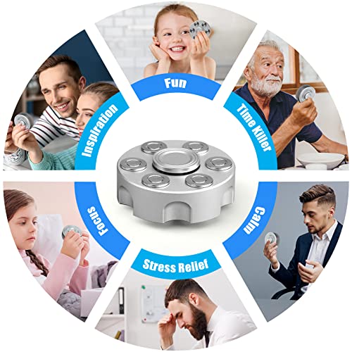 Dilabnba Metal Fidget Spinner – 3-Min Spin, Detachable Gyro, Revolver Design