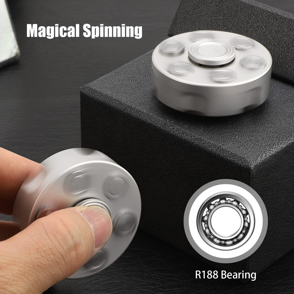 Dilabnba Metal Fidget Spinner – 3-Min Spin, Detachable Gyro, Revolver Design