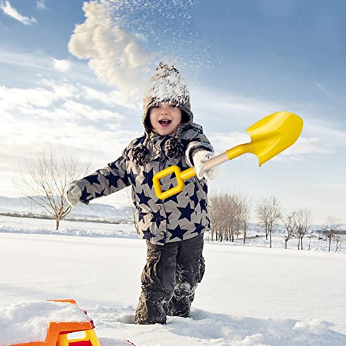 Dilabnda 16-Inch Kids Sand Shovels Set of 3 – Wood Handle Beach Spades for Sandbox, Garden, Snow