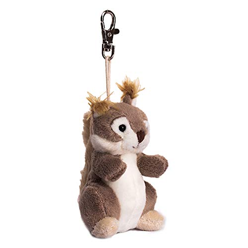 DILLY DUDU 4-Inch Squirrel Stuffed Animal Plush Keychain - Soft Brown Plush with Beanbag Filling