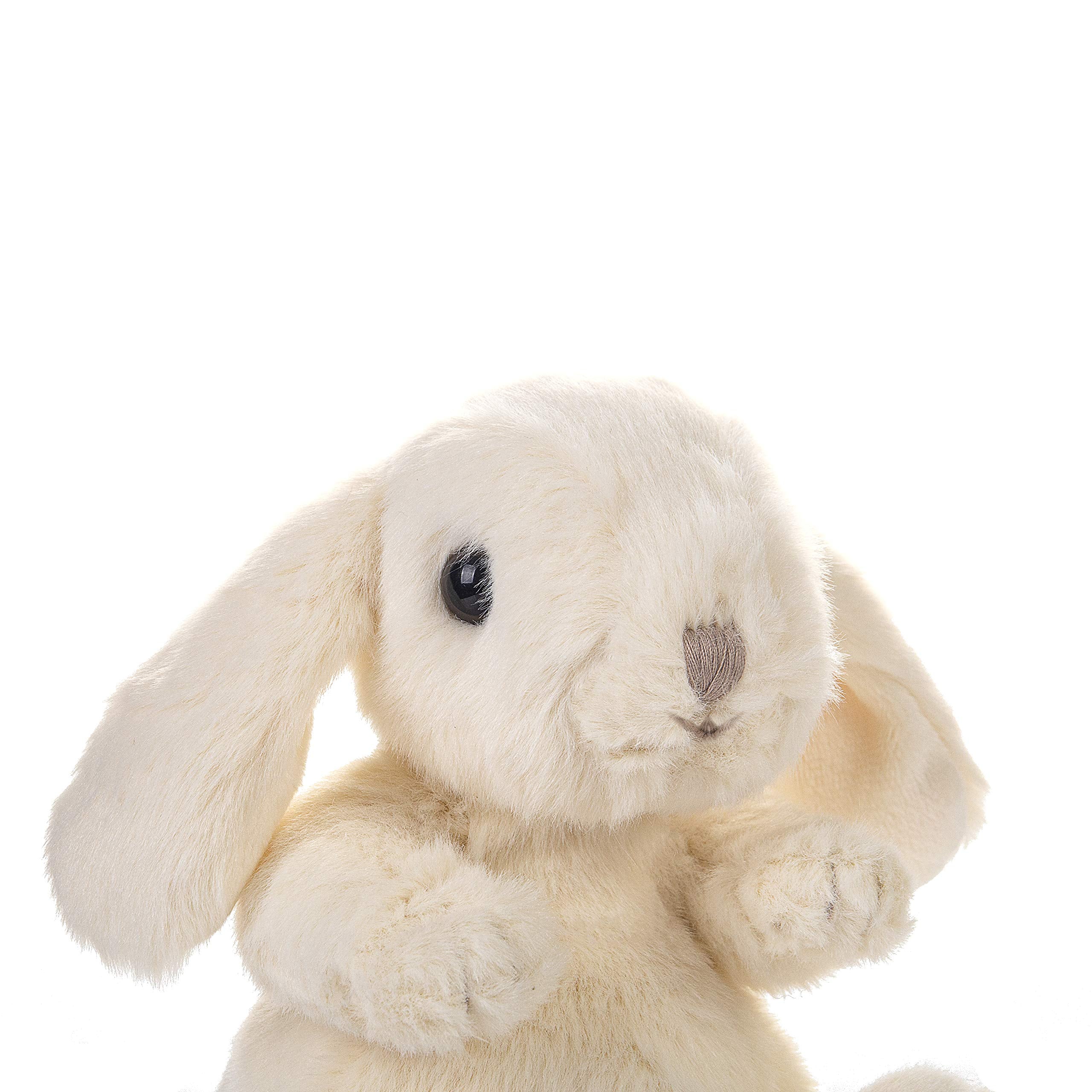 DILLY DUDU Cream 6-Inch Plush Bunny – Soft Stuffed Animal with Bean-Filled Bottom