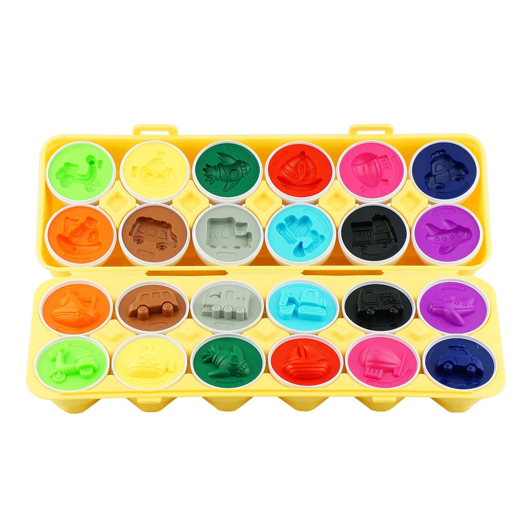 Dimple 12 PCS Vehicle Car Egg Matching Toy – Educational Plastic Easter Eggs for Toddlers