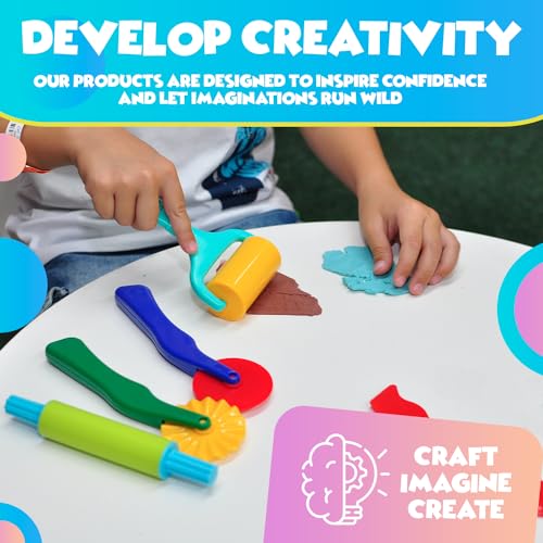 DIMROM 18-Piece Clay and Play Dough Tools Set - 6 Tools and 12 Shape Cutters for Creative Play