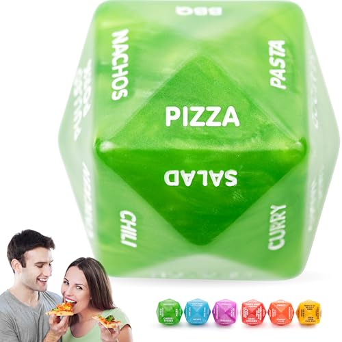 Dinner Dice – Green 2-Inch Meal Decision Dice for Couples with 24 Dining Options