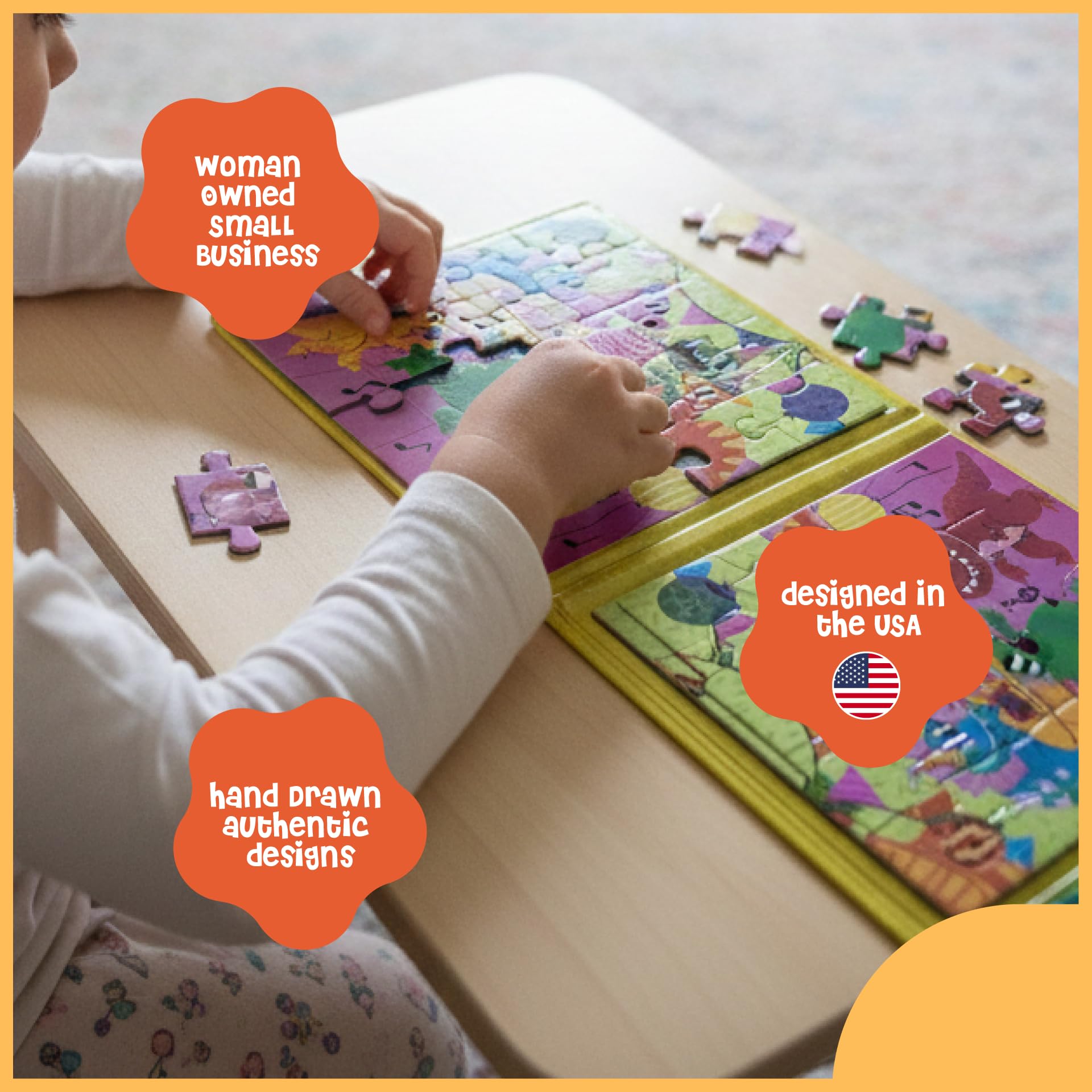 DINO MINI Magnetic Puzzle Set for Toddlers 3-5 - 3 x 20 Piece Dinosaurs Puzzles, Tri-Fold Travel Activity