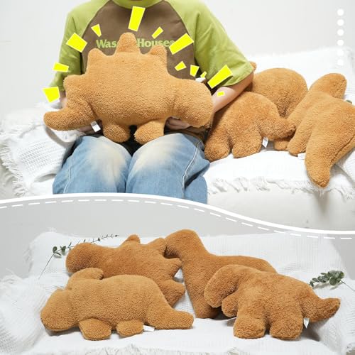 Dino Nugget Pillow - 18 Inch Soft Chicken Nugget Plush Toy for Kids and Adults