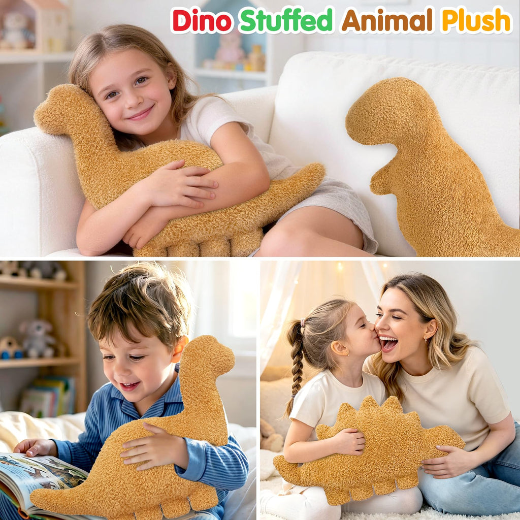 Dino Nugget Pillow Plush – Small T-Rex Chicken Nugget Funny Stuffed Animal Toy Pillow